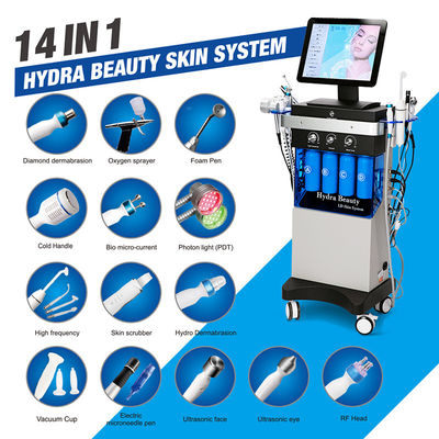 Multifunctional 14 In 1 Hydrafacial Dermabrasion Mesin Dengan 10,4 Inch Touch Screen
